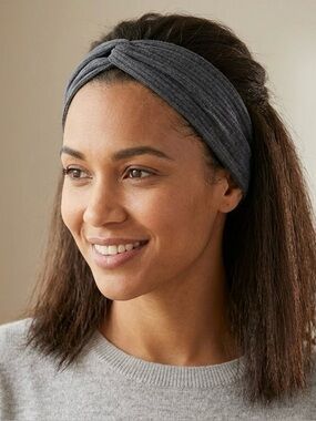 “3/$25” Ultra-Soft Charcoal Grey Ribbed Twist Knot Headband
